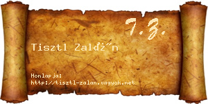 Tisztl Zalán névjegykártya